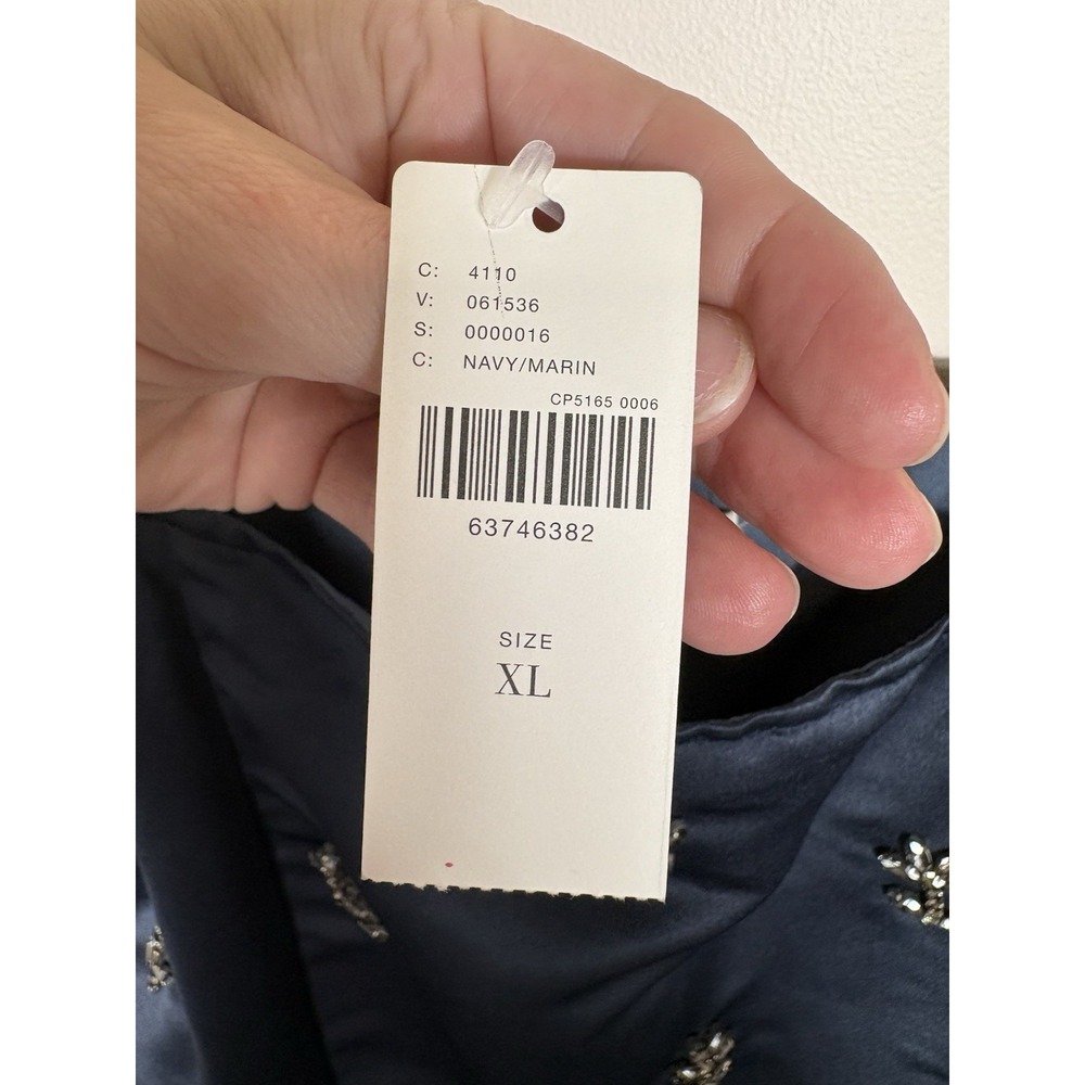 NWT |Anthropologie Dhruv Kapoor Babydoll Tank Beaded Rhinestone Flowers |Size XL - Picture 6 of 6